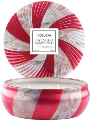 3 Wick Candle In Decorative Tin In Crushed Candy Cane