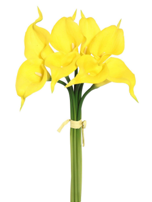 Artificial Lily Plant (14") Yellow - Vickerman