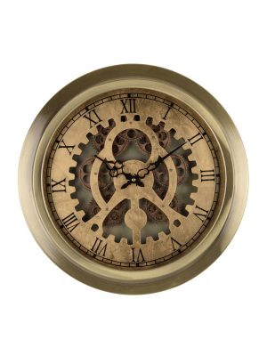 18" Ignacio Classic Round Wall Clock Gold - A&b Home