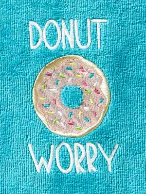 2pc Donut Worry Hand Towel Aqua - Skl Home