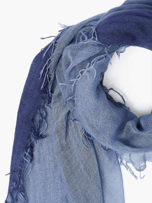 Crown Blue / Tempest Cashmere And Silk Scarf