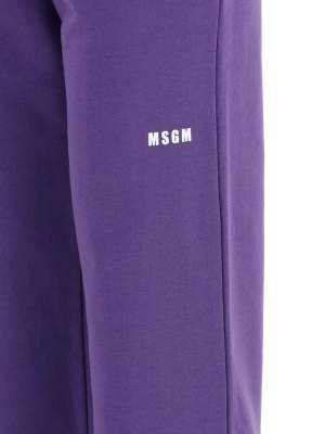 Msgm Logo Printed Drawstring Pants