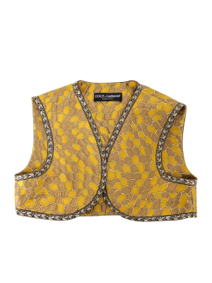 Dolce & Gabbana Jacquard Cropped Jacket