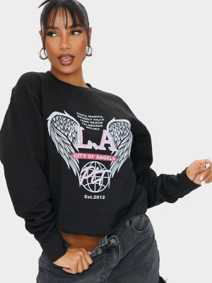 Grey Los Angeles Wing Printed Sweatshirt