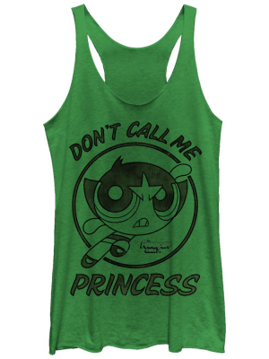 Women's The Powerpuff Girls Buttercup Princess Racerback Tank Top