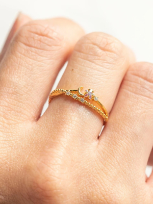 Luna Sparkle Ring: Gold