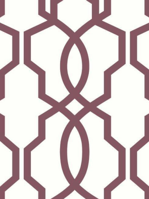 Hourglass Trellis Wallpaper In Burgundy From The Geometric Resource Collection By York Wallcoverings