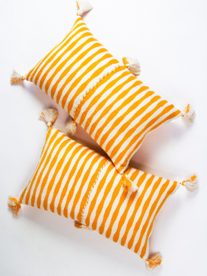 Archive New York Orange Stripe Antigua Pillow