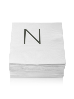 Monogram Cocktail Napkin, N (set Of 50)