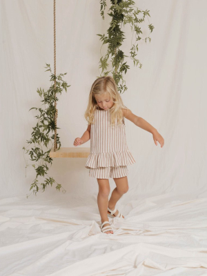 Rylee + Cru Striped Solana Short - Natural/amber