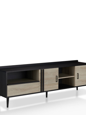 70" Dominique Tv Stand Black/white Oak - Mibasics