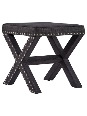 Rachel Nailhead Upholstered Stool - Inspire Q