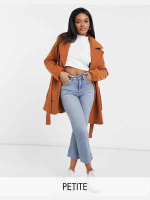 Fashion Union Petite Wrap Coat With Belt