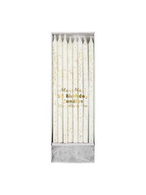 Gold Glitter Candles (x 24)