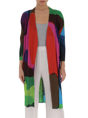 Pleats Please By Issey Miyake Printed Pleated Coat