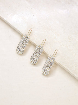 Crystal Droplet Barrette Set