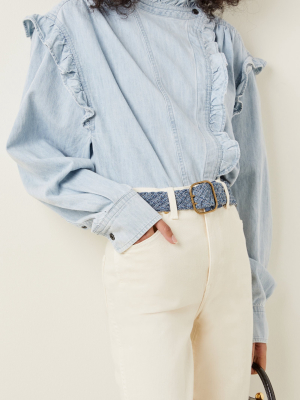 Woven Cotton-chambray Belt