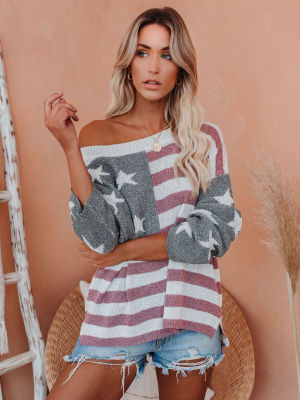 Party In The Usa Relaxed Knit Pullover - Final Sale