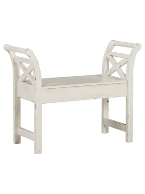 Heron Ridge Accent Bench White - Signature Design By Ashley