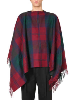 Comme Des Garçons Shirt Tartan Print Poncho