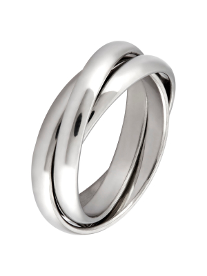 West Coast Jewelry Stainless Steel Intertwined Triple Band Ring