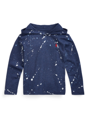 Paint-splatter Hooded Tee