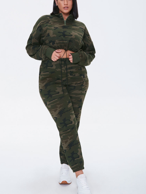 Plus Size Camo Joggers