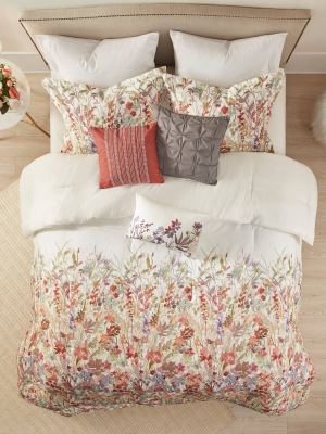 Julia 7pc Cotton Printed Comforter Set Multi