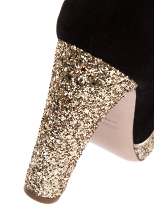 Miu Miu Knee Length Glitter Detail Boots