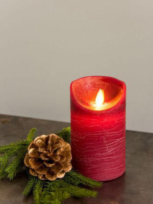 Flickering Flameless Led Candle, 7" Wine - Seasons Designs