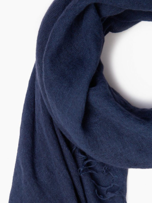 Medieval Blue Cashmere And Silk Scarf