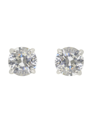 Women's Sterling Silver Cubic Zirconia Stud Earrings - A New Day™ Silver/clear