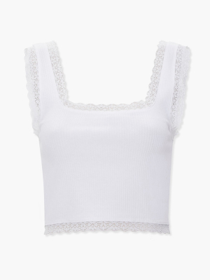 Lace-trim Crop Top