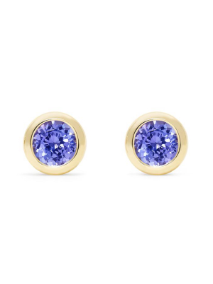 Effy Gemma 14k Yellow Gold Tanzanite Stud Earrings, 0.91 Tcw