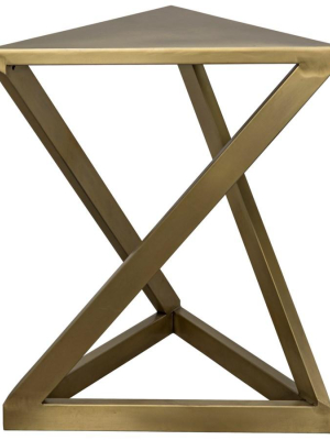 Orpheo Side Table, Antique Brass