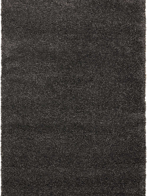 Amore Collection Shag Area Rug In Dark Grey