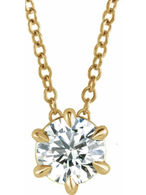 Pompeii3 14k Yellow Gold 1/4ct Solitaire Ex3 Lab Created Diamond Pendant Necklace (g,h-si)