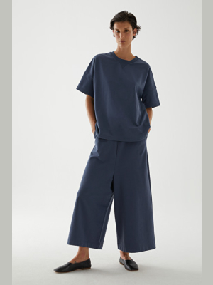 Topstitched Jersey Culottes