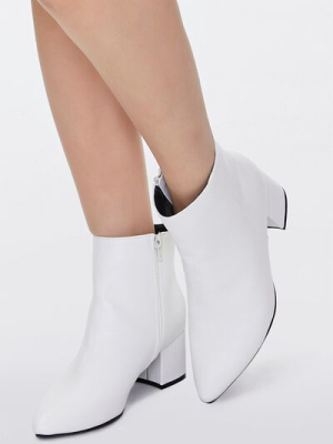 Pointed Toe Block Heel Booties