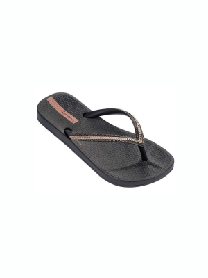 Ipanema Ana Metallic Ii Kids Flip Flop In Black