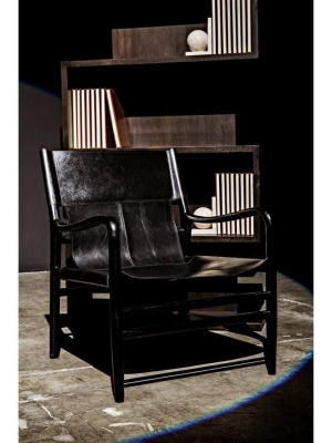 Noir Clancy Chair With Leather