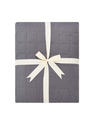 Adult Quilted Blanket In Charcoal 2.5
