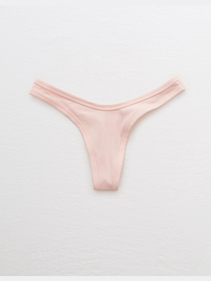 Aerie Ribbed High Cut Thong Underwear