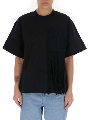 Jil Sander Woven Fringed Pocket T-shirt