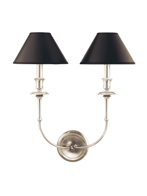 Jasper 2 Light Wall Sconce Polished Nickel