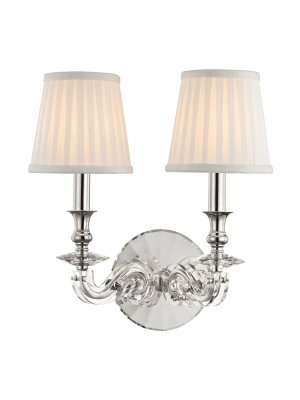 Lapeer 2 Light Wall Sconce Polished Nickel