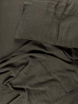 Linen Bedding - Olive