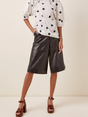 Polka-dot Print Recycled Crepe Blouse