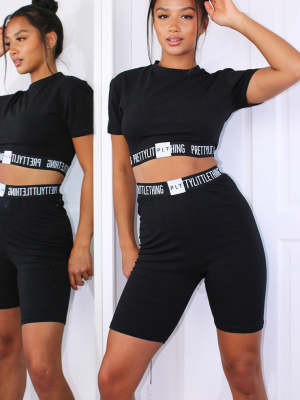 Prettylittlething Petite Black Crop Top