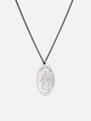 Silver Penny Chain Necklace, Angel